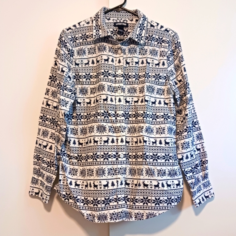 Ladies Lands End Winter Button Up. Size 12